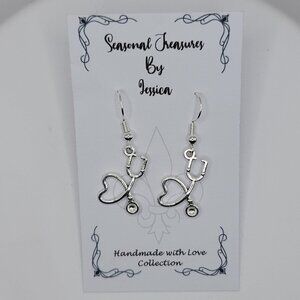 Handmade Stethoscope Earrings in Sterling Silver